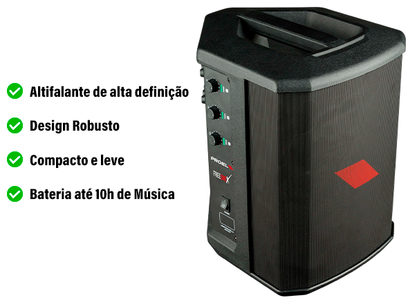 Proel FREEONEX Sistema PA até 10h de bateria com Bluetooth B-Stock Proel FREEONEX Sistema PA até 10h de bateria com Bluetooth B-Stock